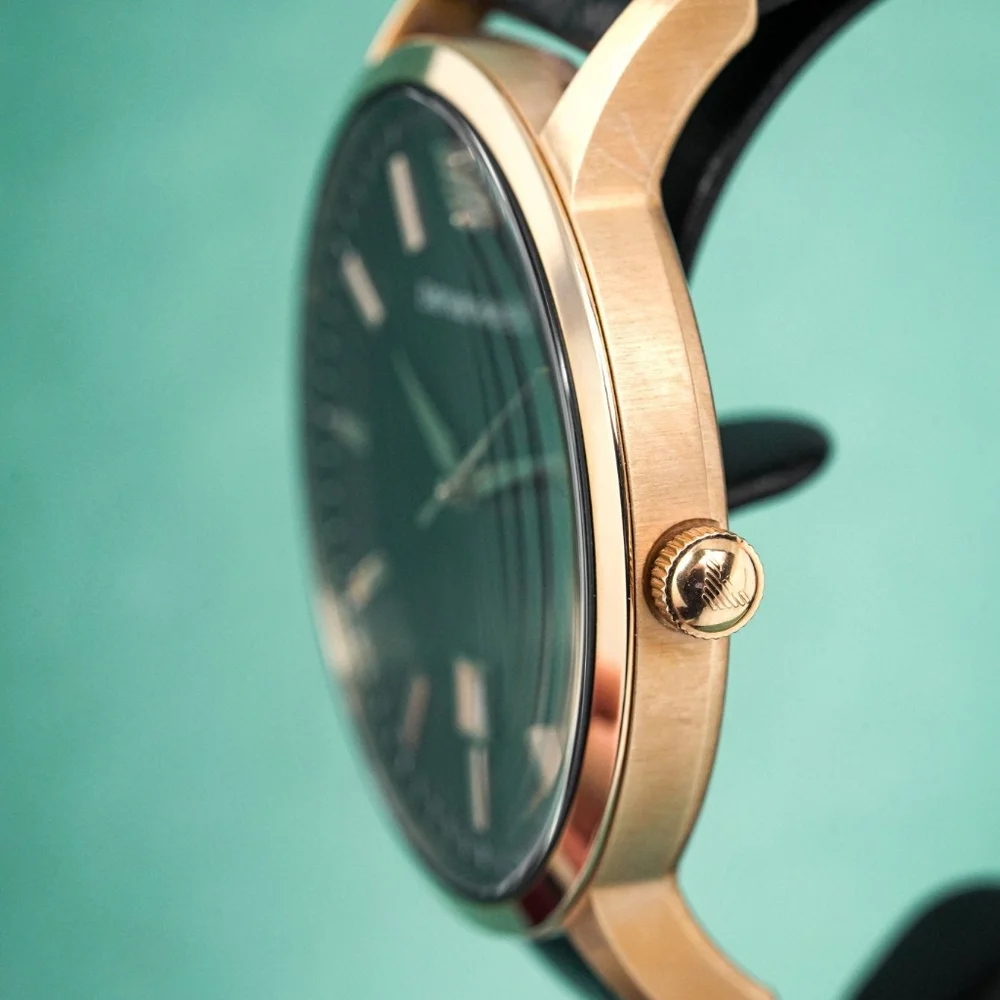 Emporio Armani Renato AR2425 43mm Large Black Dial Gold Tone Men's Watch - Picture 13 of 15